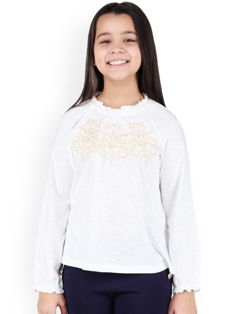 

One Friday Girls White Embroidered Top