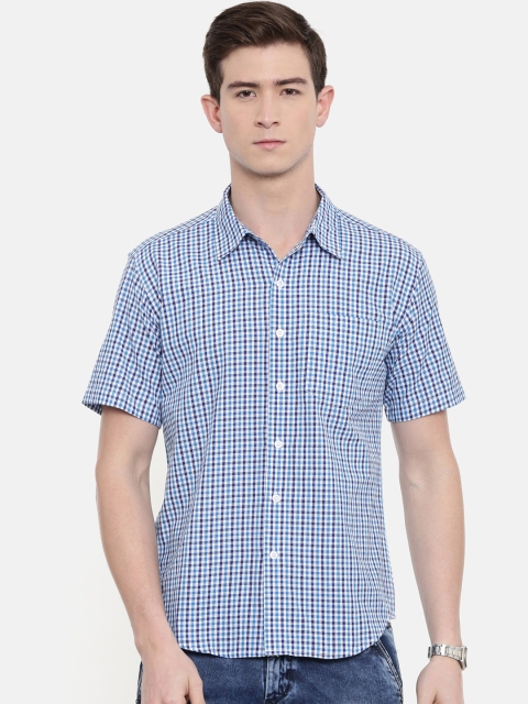 

Joven Men Blue Slim Fit Checked Casual Shirt