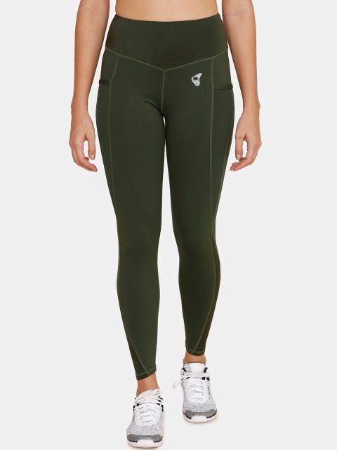 

Zelocity Women Green Solid High Rise Skinny-Fit Tights