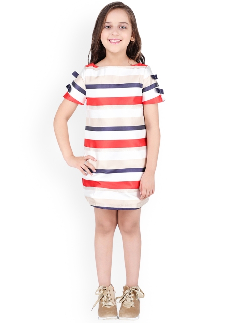 

One Friday Girls Multicoloured Striped Sheath Dress, Multi