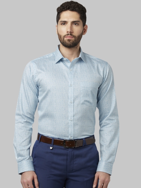 

Park Avenue Men Turquoise Blue Slim Fit Printed Formal Shirt
