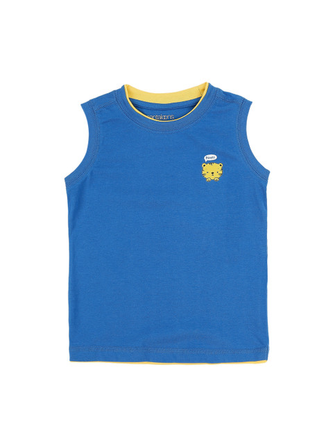 

Pantaloons Baby Boys Blue Solid Round Neck T-shirt