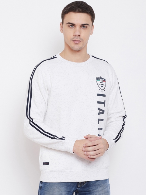 

Octave Men White & Navy Blue Printed Sweatshirt