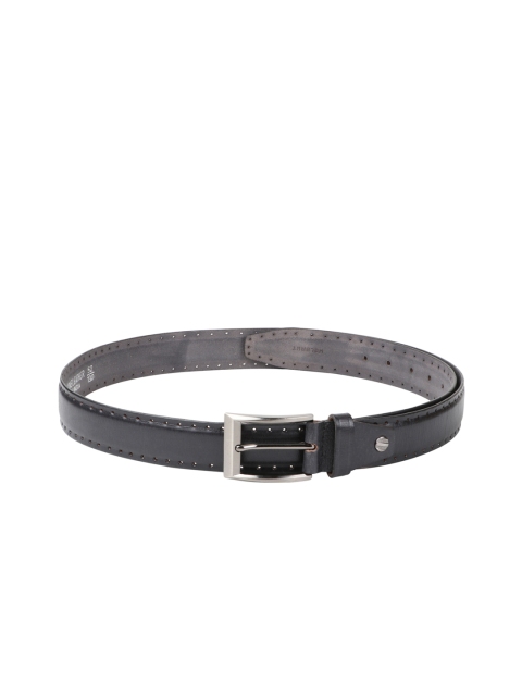 

WELBAWT Men Black Solid Leather Belt