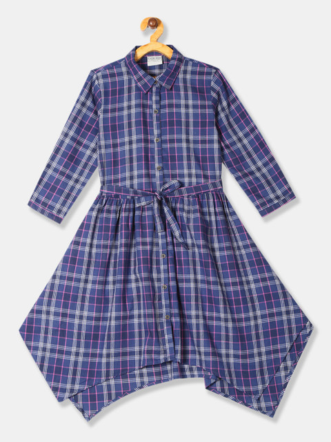 

Cherokee Girls Blue & White Checked Shirt Dress