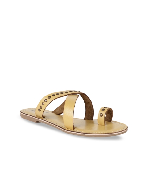 

ELLE Women Beige Embellished One Toe Flats