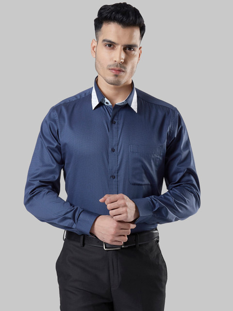 

Raymond Men Navy Blue Slim Fit Printed Formal Shirt