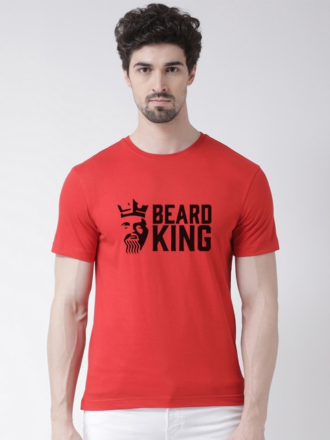 

Friskers Men Red Printed Round Neck T-shirt