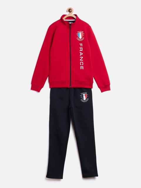 

Octave Boys Red & Black Solid Tracksuit