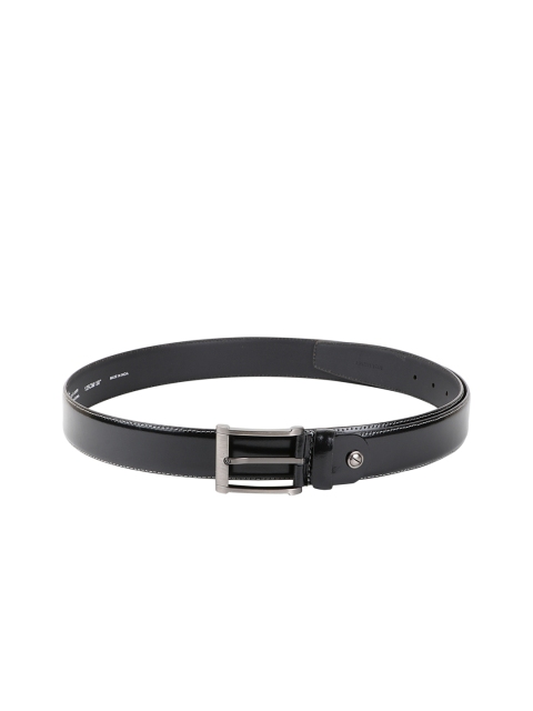 

WELBAWT Men Black Solid Leather Belt