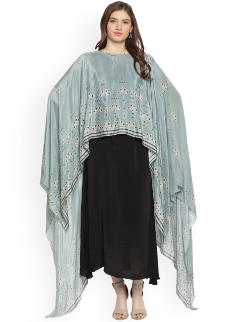 

Pernia Pop-Up Shop By SOUP BY SOUGAT PAUL Women Sea Green & Black Printed A-Line Dress