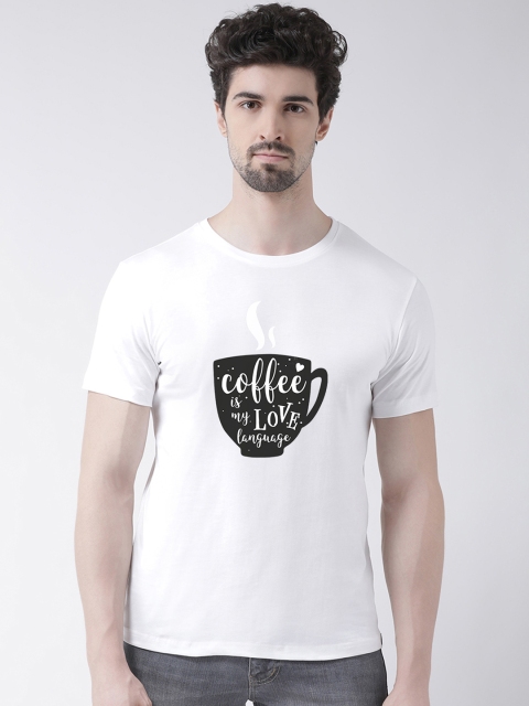

Friskers Men White Printed Round Neck T-shirt