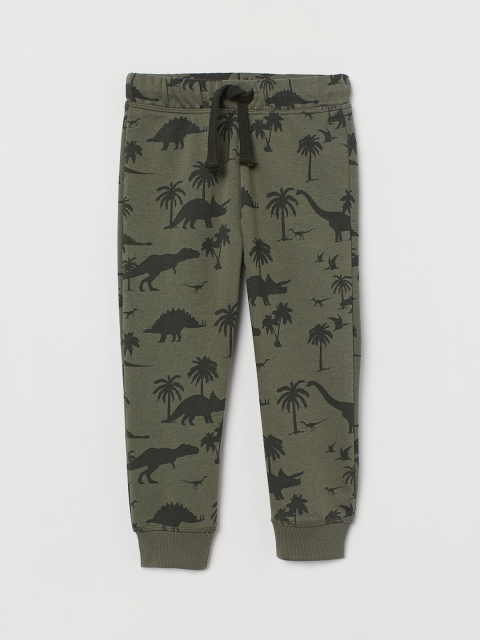 

H&M Boys Olive Green Printed Sweatpants