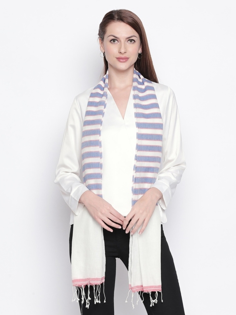 

Style Quotient Women Blue & White Striped Stole