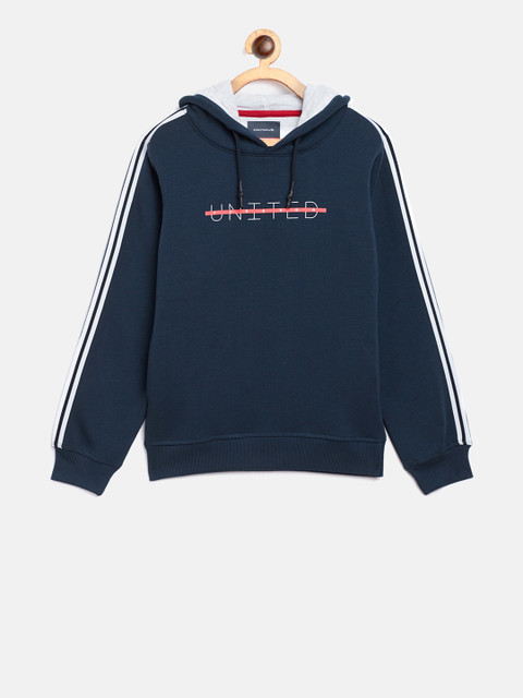 

Octave Boys Navy Blue Printed Hooded Sweatshirt