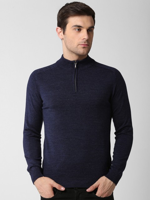 

Peter England Casuals Men Navy Blue Solid Pullover Sweater