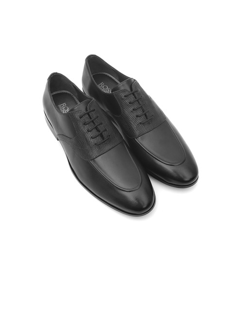 

ROSSO BRUNELLO Men Black Solid Leather Formal Derbys