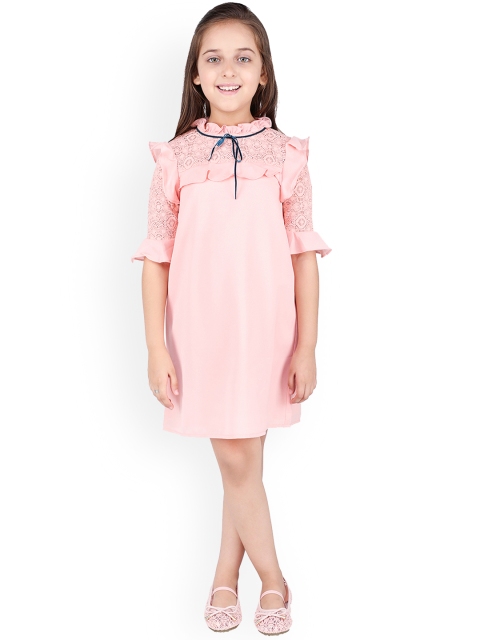 

One Friday Girls Pink Solid A-Line Dress