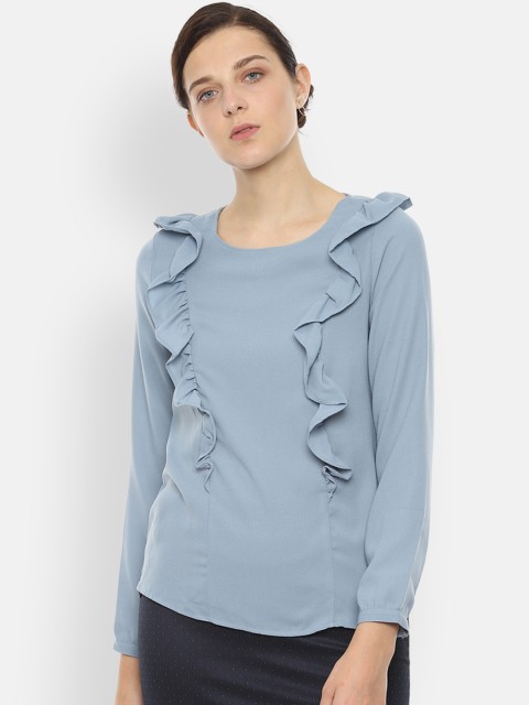 

Van Heusen Woman Grey Solid Top