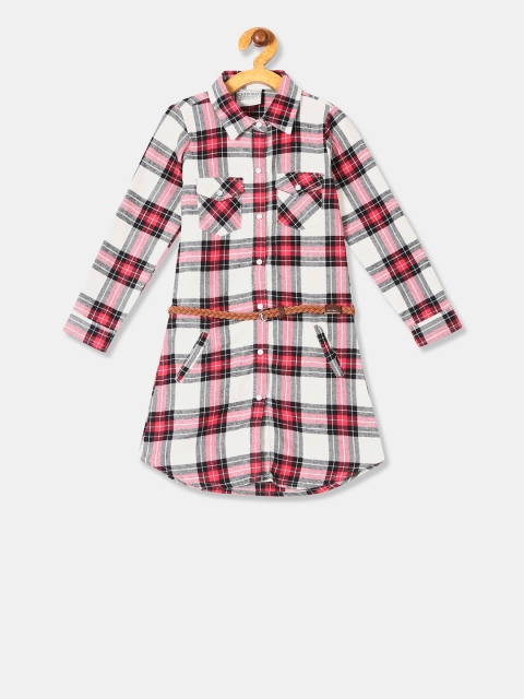 

Cherokee Girls White& Red Checked Shirt Dress