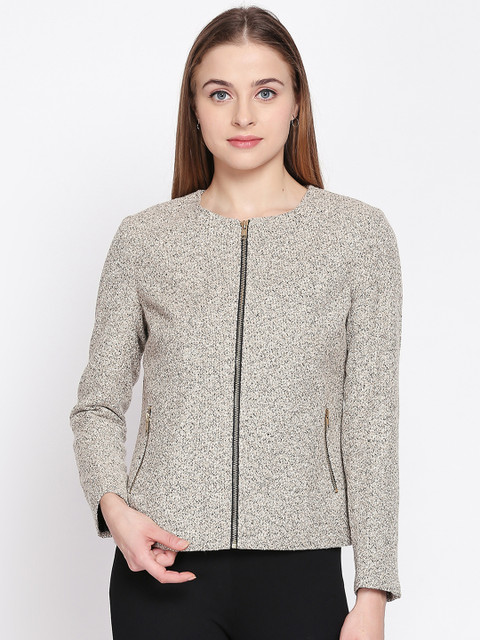 

Annabelle by Pantaloons Women Grey Solid Tailored Jacket