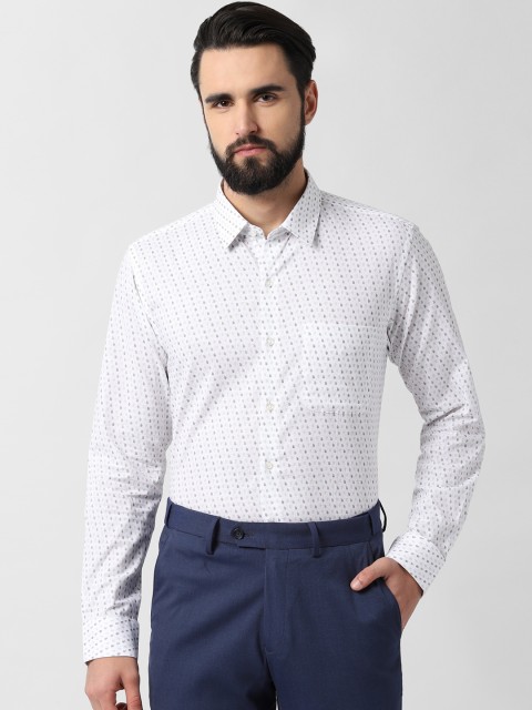 

Peter England Men Off-White & Black Slim Fit Printed Formal Shirt