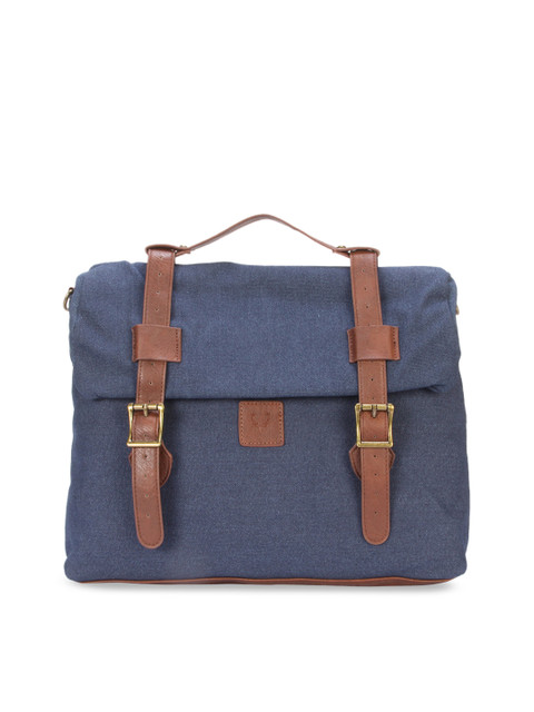 

Allen Solly Men Blue Solid Messenger Bag