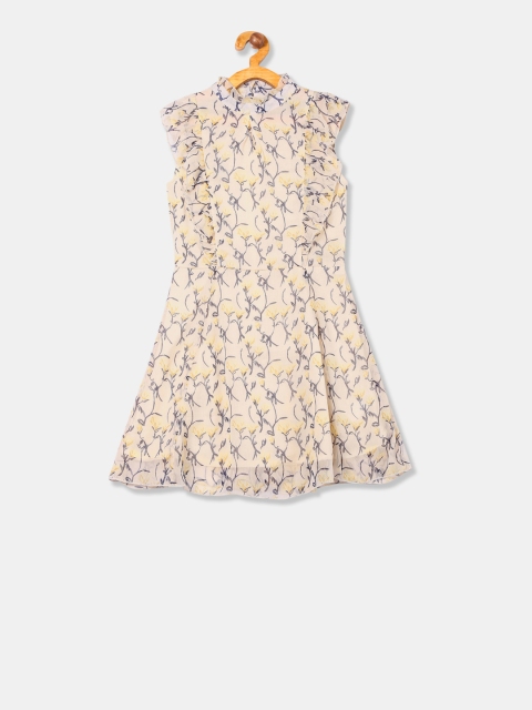 

Cherokee Girls Beige Printed Fit and Flare Dress