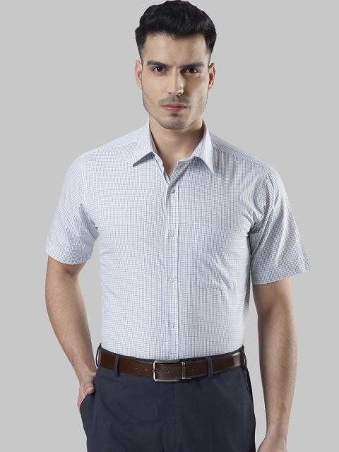 

Raymond Men Blue Regular Fit Checked Formal Shirt