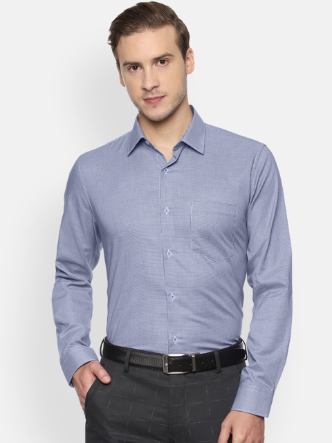 

Van Heusen Men Blue & Off-White Self Design Slim Fit Formal Shirt