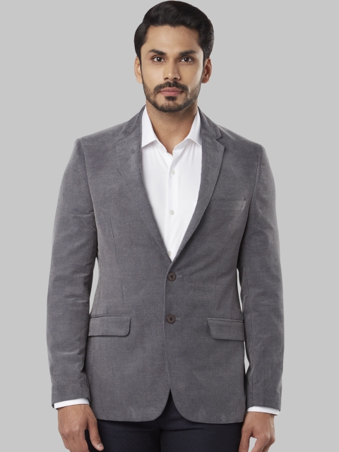 

Raymond Men Grey Solid Single-Breasted Slim-Fit Blazer