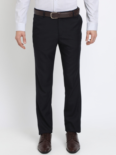 

Crocodile Men Black Slim Fit Solid Formal Trousers
