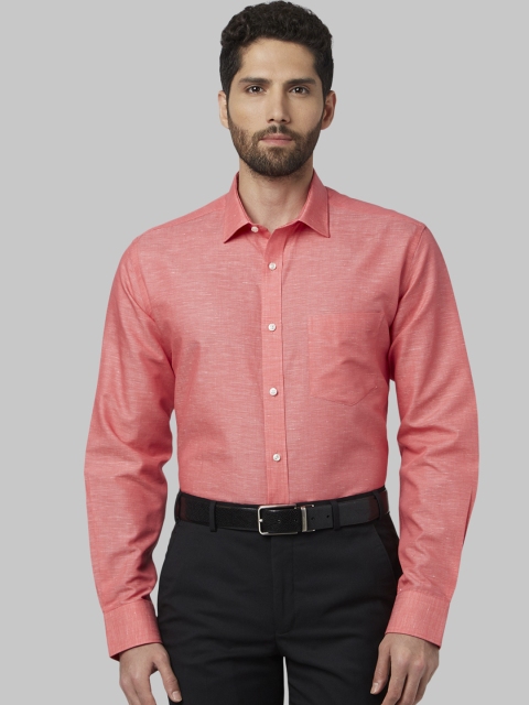 

Park Avenue Men Coral Red Regular Fit Solid Formal Shirt