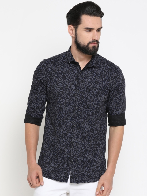 

SHOWOFF Men Navy Blue Slim Fit Printed Casual Shirt