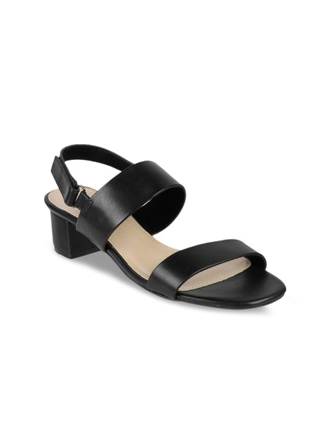 

LEMON & PEPPER Women Black Solid Sandals
