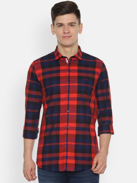 

Solly Sport Men Red & Navy Blue Slim Fit Checked Casual Shirt