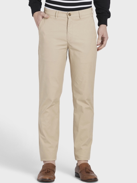 

ColorPlus Men Beige Regular Fit Solid Regular Trousers