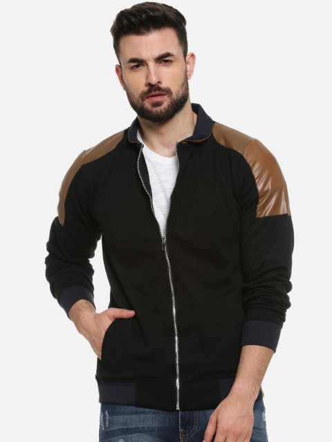 

Campus Sutra Men Black Solid Windcheater Bomber
