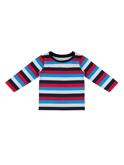 

Pantaloons Baby Boys Red & Blue Striped Round Neck T-shirt