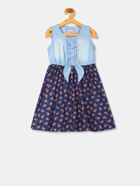 

Cherokee Girls Blue Printed Fit and Flare Dress