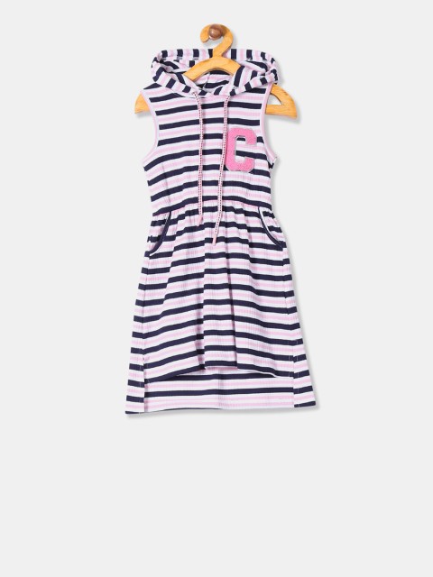 

Cherokee Girls Navy Blue & Pink Striped T-shirt Dress