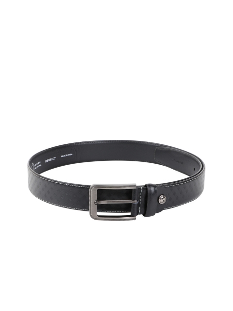 

WELBAWT Men Black Solid Leather Belt