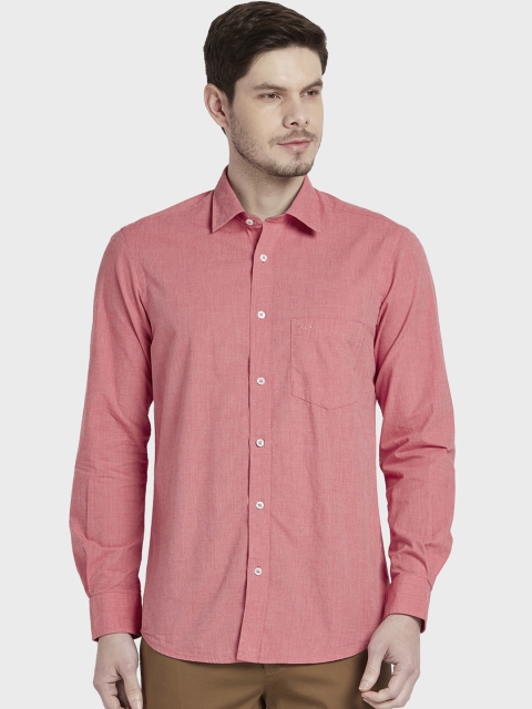 

ColorPlus Men Coral Pink Tailored Fit Solid Casual Shirt