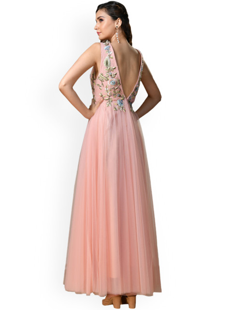 

Pernia Pop-Up Shop By Ri Ritu Kumar Women Pink Self Design Maxi Dress