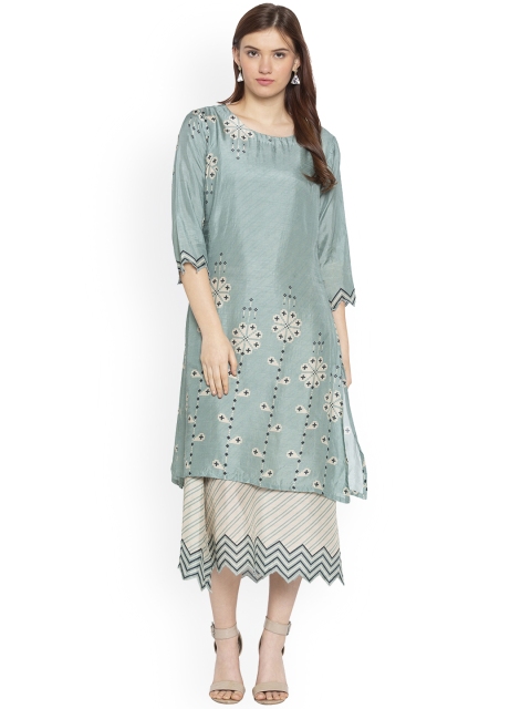 

Pernia Pop-Up Shop By SOUP BY SOUGAT PAUL Women Sea Green Printed A-Line Dress