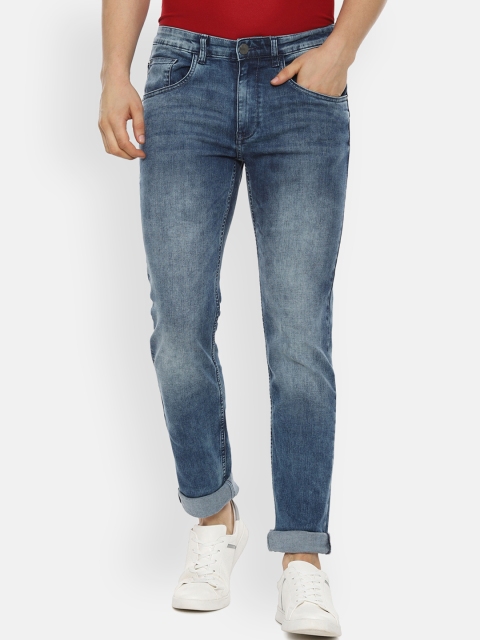 V Dot Men Blue Slim Fit Mid-Rise Clean Look Stretchable Jeans