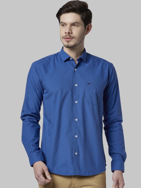 

Park Avenue Men Blue Solid Slim Fit Casual Shirt