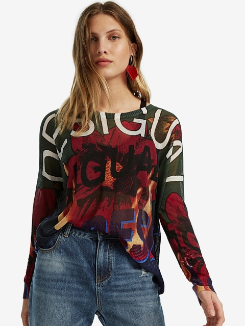 

Desigual Women Green Printed Top