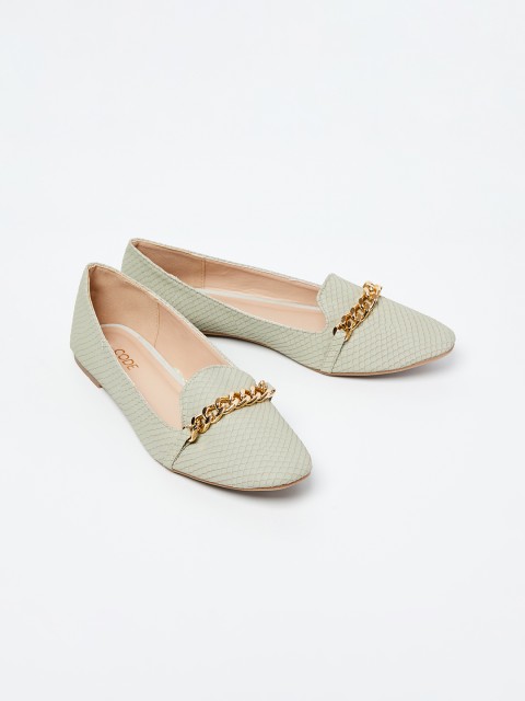 

CODE by Lifestyle Women Olive Green Textured Ballerinas