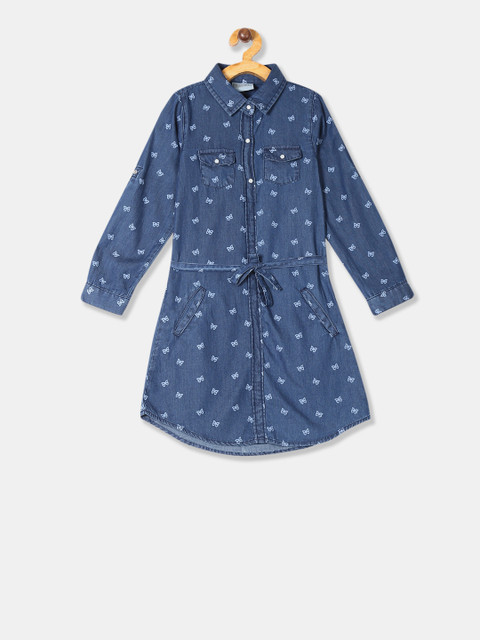 

Cherokee Girls Blue Printed Shirt Dress
